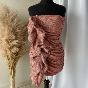 HOUSE OF CB grace rose gold sequin dress